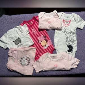 NEW Disney Pink & White Baby Onesie Set - Minnie & Classic Characters